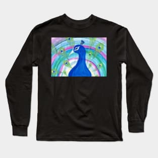 Peacock Rainbow Long Sleeve T-Shirt